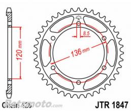 JT SPROCKETS Couronne JT SPROCKETS acier standard 1847 - 428