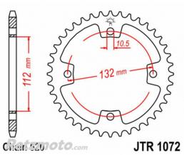 JT SPROCKETS Couronne JT SPROCKETS acier standard 1072 - 520
