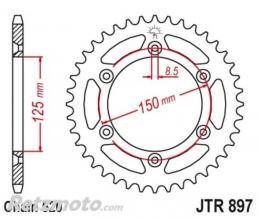 JT SPROCKETS Couronne JT SPROCKETS acier standard 897 - 520