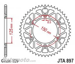 JT SPROCKETS Couronne JT SPROCKETS Racelite aluminium noir 897 - 520