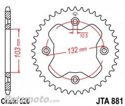 JT SPROCKETS Couronne JT SPROCKETS aluminium ultra-light 881 - 520