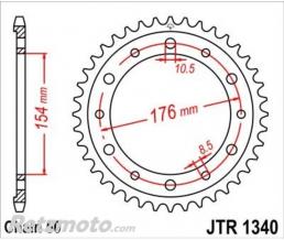 JT SPROCKETS Couronne JT SPROCKETS zinc standard 1340 - 530