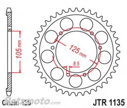 JT SPROCKETS Couronne JT SPROCKETS acier standard 1135 - 428