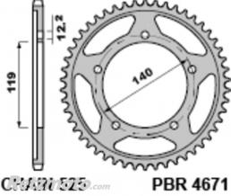 PBR Couronne PBR acier standard 4671 - 525