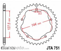 JT SPROCKETS Couronne JT SPROCKETS acier standard 751 - 520 - N�cessite un porte couronne JT SPROCKETS
