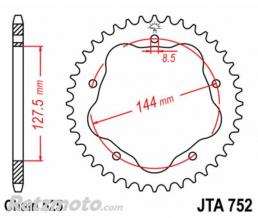 JT SPROCKETS Couronne JT SPROCKETS acier standard 752 - 525 - N�cessite un porte couronne JT SPROCKETS