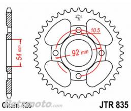 JT SPROCKETS Couronne JT SPROCKETS acier standard 835 - 428
