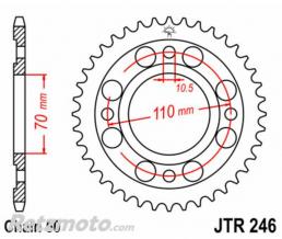 JT SPROCKETS Couronne JT SPROCKETS acier standard 246 - 530
