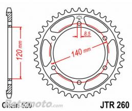 JT SPROCKETS Couronne JT SPROCKETS acier standard 260 - 520