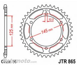 JT SPROCKETS Couronne JT SPROCKETS acier standard 865 - 530