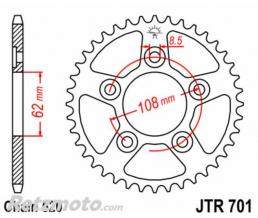 JT SPROCKETS Couronne JT SPROCKETS acier standard 701 - 520