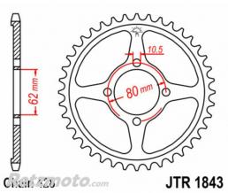 JT SPROCKETS Couronne JT SPROCKETS acier standard 1843 - 428