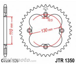 JT SPROCKETS Couronne JT SPROCKETS acier standard 1350 - 520