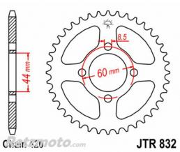 JT SPROCKETS Couronne JT SPROCKETS acier standard 832 - 420