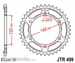JT SPROCKETS Couronne JT SPROCKETS acier standard 499 - 530