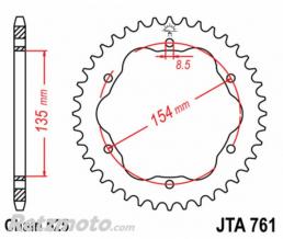 JT SPROCKETS Couronne JT SPROCKETS aluminium Ultra-Light 761 - 525 - N�cessite un porte couronne JT SPROCKETS