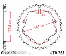 JT SPROCKETS Couronne JT SPROCKETS acier standard 751 - 520 - N�cessite un porte couronne JT SPROCKETS