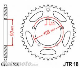JT SPROCKETS Couronne JT SPROCKETS acier standard 18 - 520