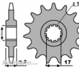 Kit cha�ne Beta RR 50 ENDURO DID/PBR 420D 11x50 renforc� - couronne acier standard