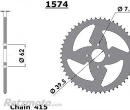 RTZ Couronne 52 dents RIEJU 50 MX '03-11