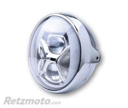 HIGHSIDER Feu avant LED HIGHSIDER pro British-Style Type 8 - 7 pouces - avec TFL - avec feux directionnels - homologu� E - chrom� - � l'unit�