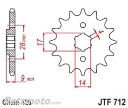 JT SPROCKETS Pignon JT SPROCKETS acier standard 712 - 428