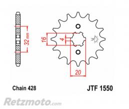 JT SPROCKETS Pignon 14 dents Beta Alp 125/Fantic acier standard 1550 - 428