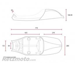 Selle moto adaptable Bonneville noire 