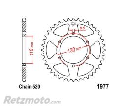 JT SPROCKETS Couronne 15 Dents pas 520 Diam�tre Int�rieur 110 Entraxe Fixation 130