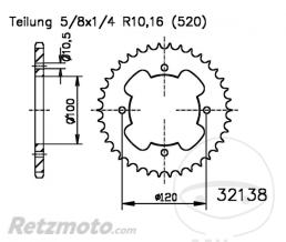 ESJOT Couronne 32 Dents Pas 520