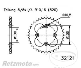 ESJOT Couronne 40 Dents Pas 520
