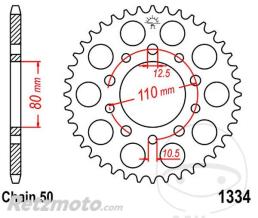 JT SPROCKETS Couronne 40 Dents Pas 530