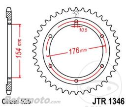 JT SPROCKETS Couronne 44 Dents Pas 525