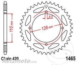 JT SPROCKETS Couronne 47 Dents Pas 420