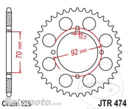 JT SPROCKETS Couronne 48 Dents Pas 525