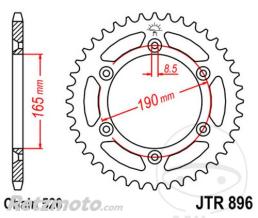 JT SPROCKETS Couronne 52 Dents Pas 520