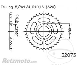 ESJOT Couronne 53 Dents Pas 520