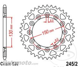 JT SPROCKETS Couronne 53 Dents Pas 520