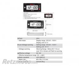 Horloge et voltm�re KOSO