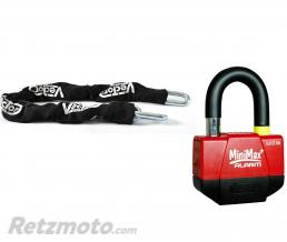 Kit antivol Vector cha�ne 1,10m + cadenas/bloque-disque MiniMax Alarm+