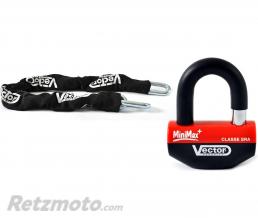 Kit antivol Vector cha�ne 1,10m + cadenas/bloque-disque MiniMax+