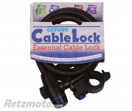 Antivol c�ble OXFORD Cablelock 1.8m x 12mm fum�