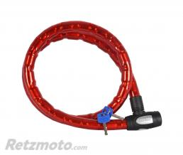 Antivol c�ble OXFORD Barrier 1,5m x 25mm rouge