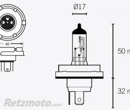 Ampoule H4 P45T code europ�en 60/55W 12 Volts