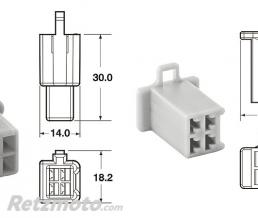 Jeu de connectiques 4 voies 110 ML type origine �0,5mm�/0,85mm� - 5 jeux complets