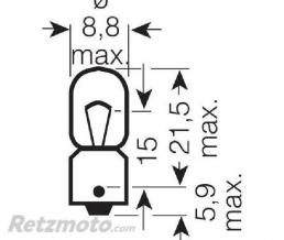 Ampoules OSRAM T5W 12V 5W BA9S (boite de 10)