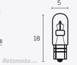 Boite de 10 ampoules V PARTS T5 12V-1,2w