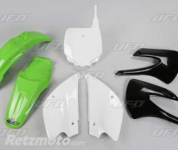 Kit plastique UFO couleur origine (2010) restyl� vert/noir/blanc Kawasaki KX85