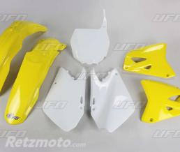 UFO Kit plastique UFO couleur origine jaune/blanc Suzuki RM125/250