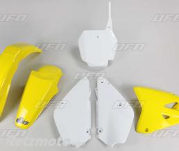Kit plastique UFO couleur origine jaune/blanc Suzuki RM85